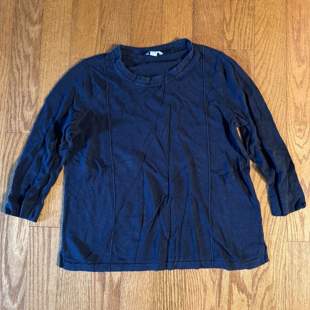 J. Jill Dark Blue Long Sleeve Tee Womens Size S